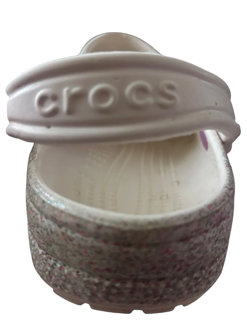 Crocs Classic Celebration Glitter Clogs Champagne Kids J6 Women’s 8